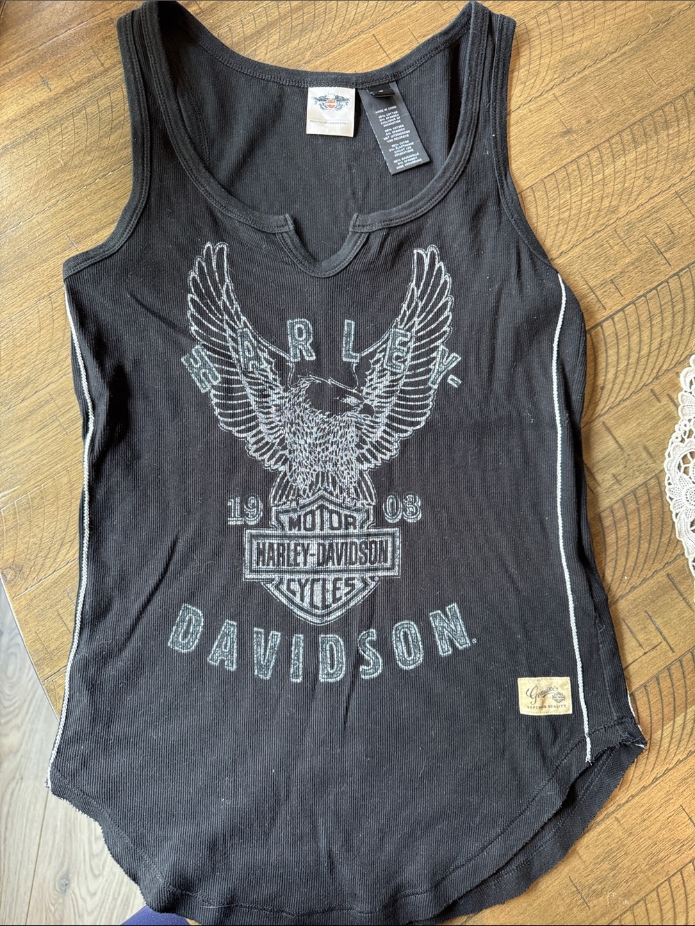 Harley-Davidson Black Girls' Eagle Graphic Tank
